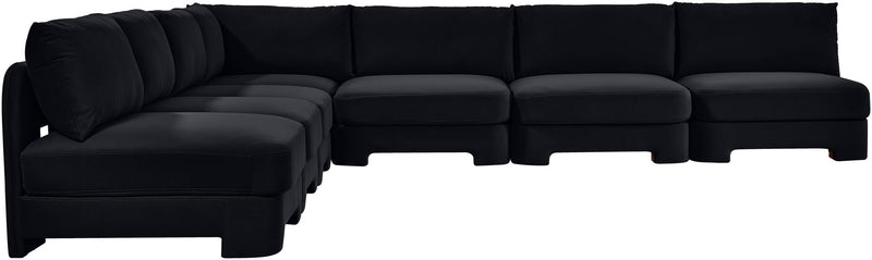 Hammond - Velvet Performance Fabric Upholstered 7 Piece Armless Sectional