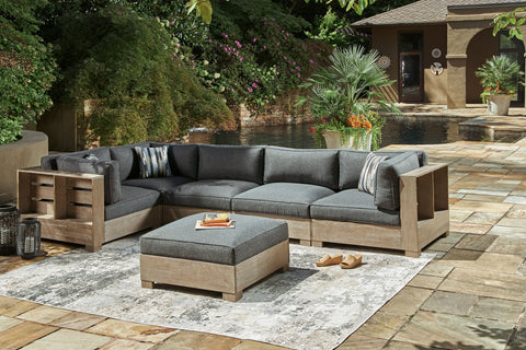 Dark Brown / 6 Pc. - 5 Pc. Sectional, Ottoman