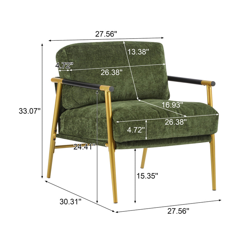 Modern Accent Chair With Cushions, Cozy Seating