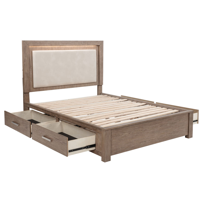 Kenora Panel Platform Storage Bed with LED Lighting