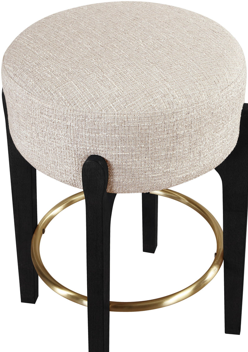 Torino - Backless Counter Stool With Brushed Black Base (Set of 2)