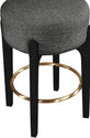 Torino - Backless Counter Stool With Brushed Black Base (Set of 2)