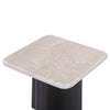 Jacory - End Table With Bottocino Marble Top - Beige / Espresso