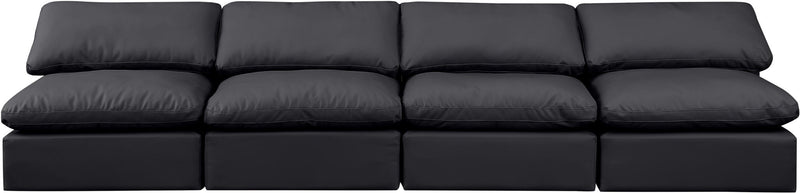 Indulge - Faux Leather 4 Seat Modular Armless Sofa