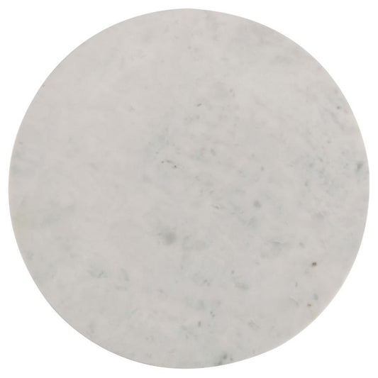 Astoria - Round Genuine Marble Side End Table - White