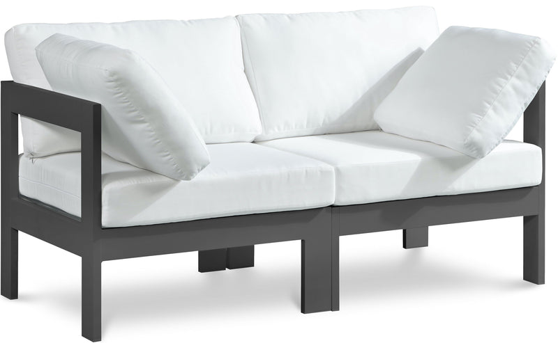 Nizuc - Outdoor Patio 2 Seat Modular Sofa With Gray Frame