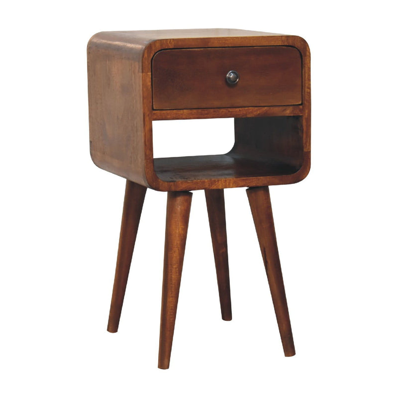 Mini Chestnut Curve Lower Bedside Nifhtstand