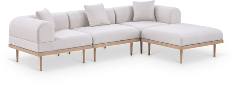 Beige / 4 Pc. Right Arm Facing Chaise Sectional