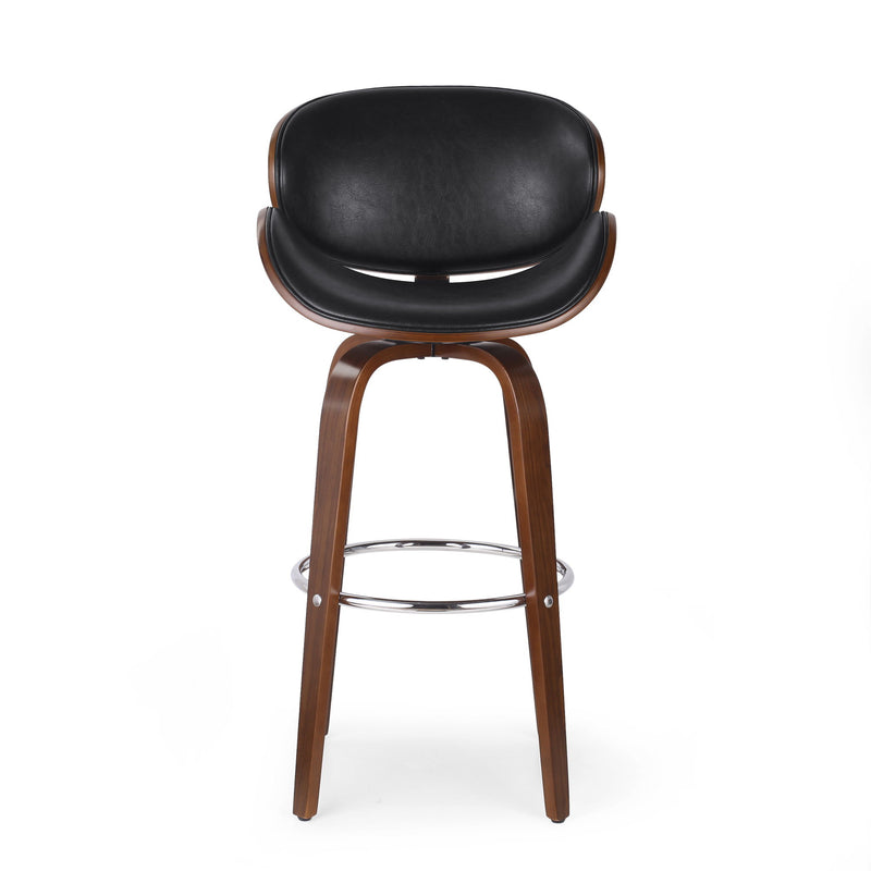 Lumos - Mid Century Modern Upholstered Swivel Barstool