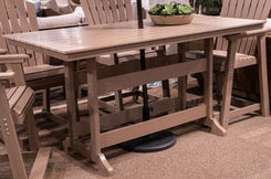 Seacliff Beach - Rectangular Counter Height Dining Table With Umbrella Option - Medium Brown