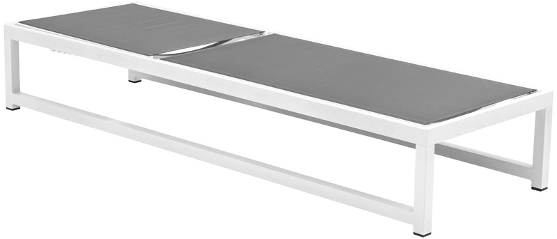 Maldives - Water Resistant Outdoor Patio Adjustable Sun Chaise Lounge Chair With White Base