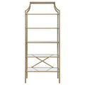 Serena - 5-Shelf Glass Bookshelf - Gold