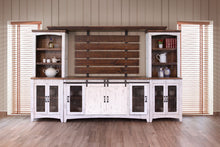Pueblo White - TV Stand / Console / Wall Unit - Antiqued White / Brown