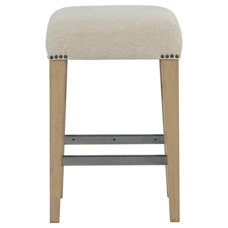 Naser Upholstered Counter Stool Beige and Light Oak (Set of 2)