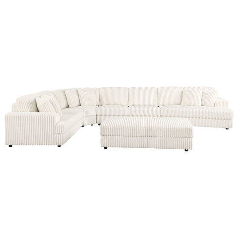 White / 5 Pc. Sectional, Ottoman