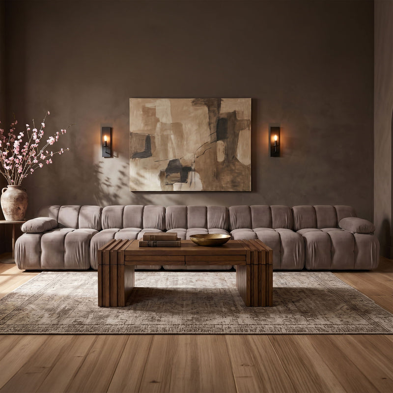 Orin - Velvet 5 Piece Modular Armless Sofa