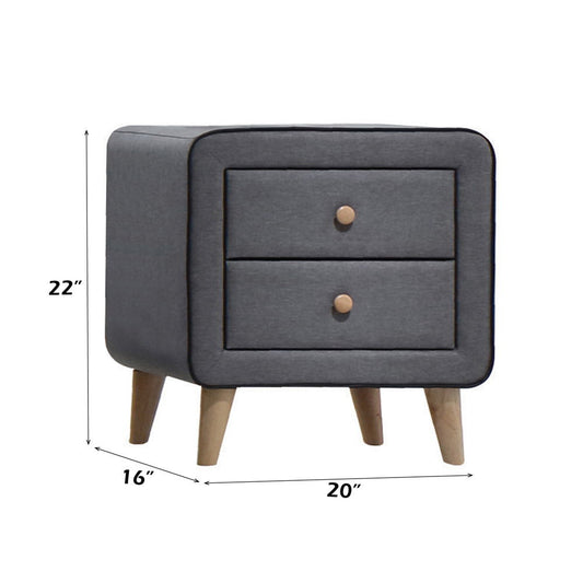 Valda - Nightstand - Light Gray Fabric