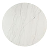 Edwyn - Round Dining Table - White Natural Marble Top & Espresso