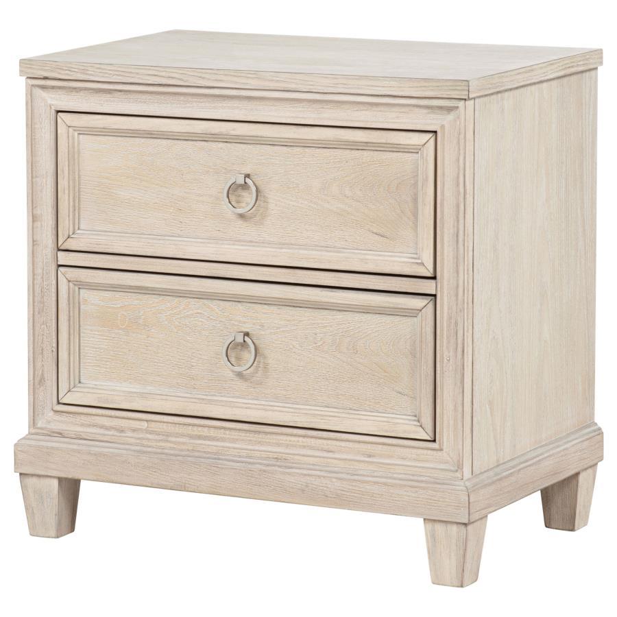 Pembroke - 2-Drawer Nightstand Bedside Table - Washed Oak