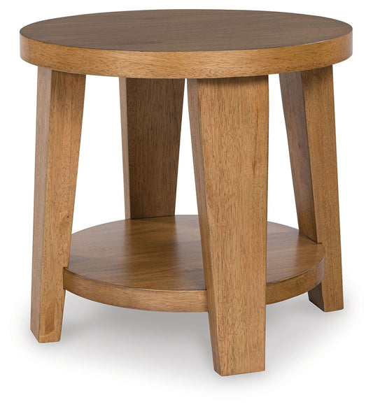 Kristiland - Light Brown - Round End Table