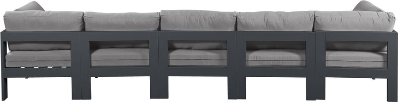 Nizuc - Outdoor Patio 5 Seat Modular Sofa With Gray Frame