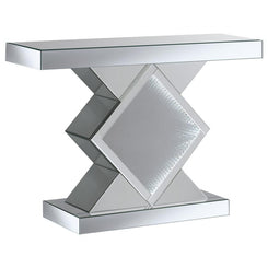 Andorra - Infinity Mirror LED Entryway Console Table - Silver