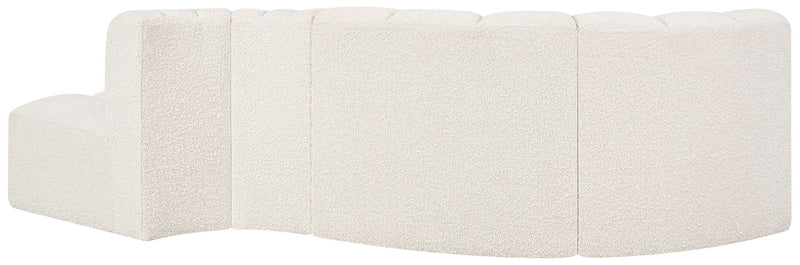 Arc - Boucle Fabric 4 Piece L-Shaped Modular Sofa
