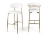 Lupita - Vegan Leather Upholstered Bar Stool With Brushed Gold Frame (Set of 2)