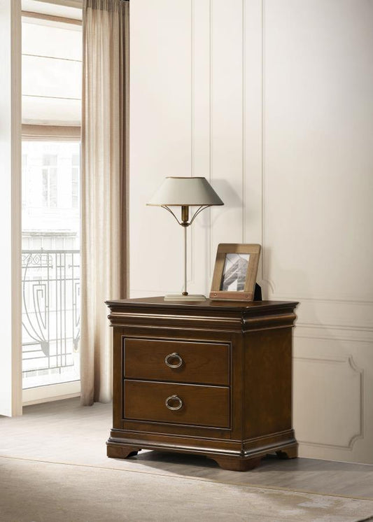 Garland - 3-Drawer Nightstand Bedside Table - Brown Cherry