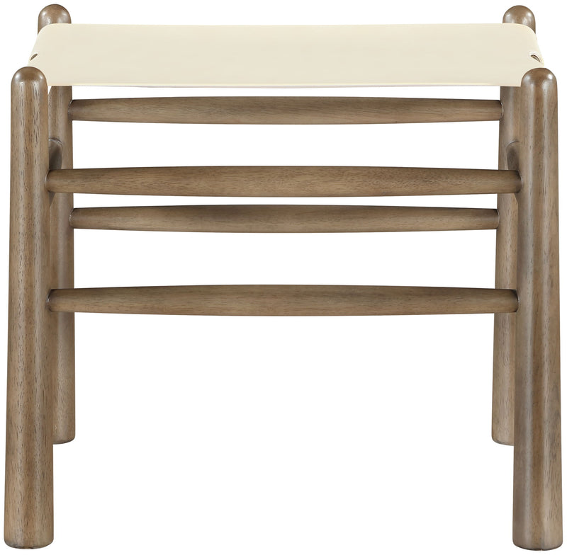 Santos - Faux Leather Upholstered Bench - Walnut Frame