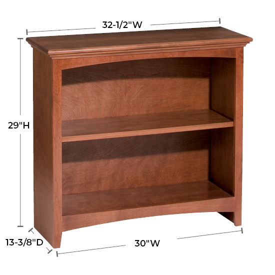 McKenzie - 29'' H X 30'' W Alder Bookcase - Glazed Antique Cherry