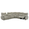 Jayke - Power Motion Sectional Sofa - Light Gray Top Grain Leather Match