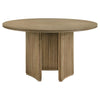 Adina - 53" Round Wood Dining Table - Distressed Light Brown