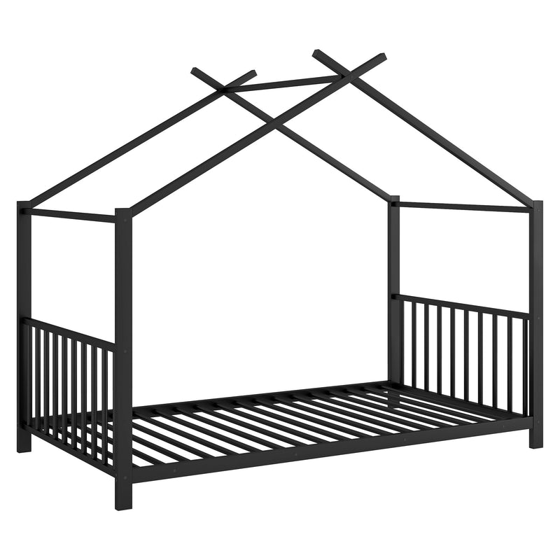 Metal House Platform Bed With Modern Design And Durable Frame