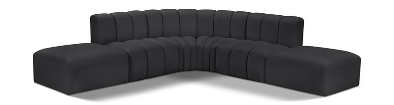 Arc - Faux Leather 6 Piece Corner Modular Sofa