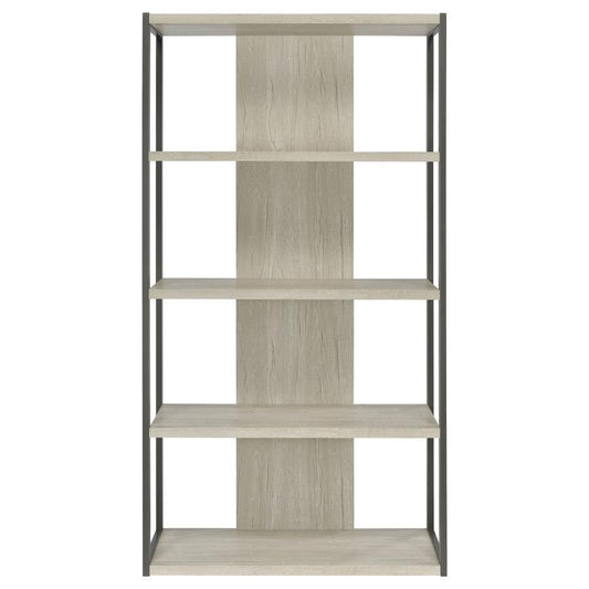 Loomis - 72" 4-Shelf Bookshelf - Whitewashed Gray