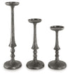 Eravell - Candle Holder Set (Set of 3) - Pewter Finish
