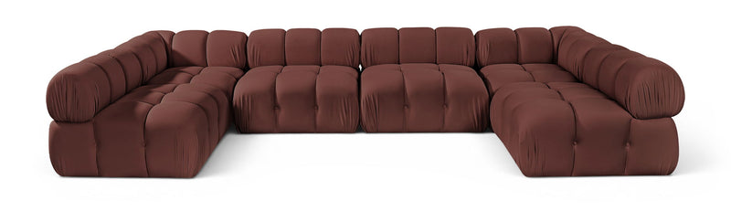 Orin - U-Shaped Velvet 6 Piece Modular Sectional
