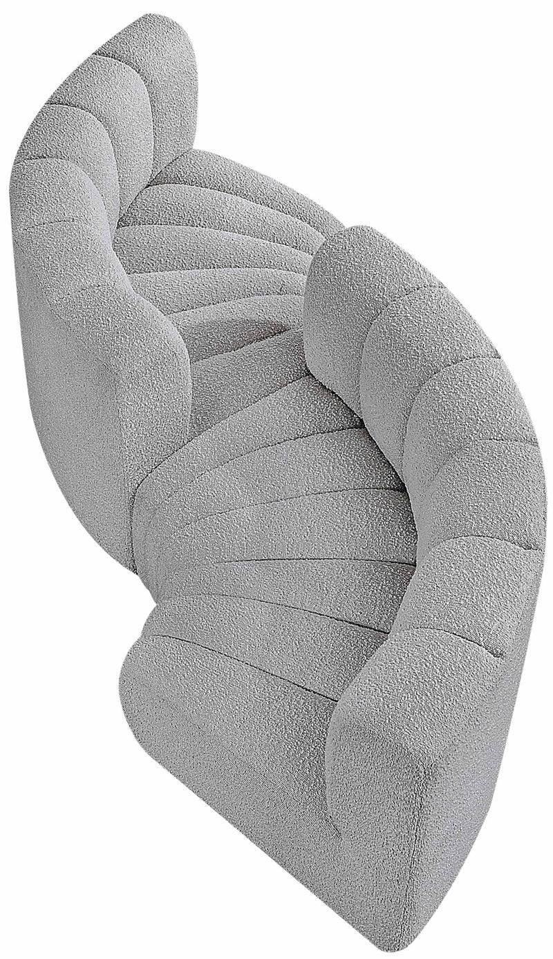 Arc - Boucle Fabric 4 Piece Curved Modular Sofa