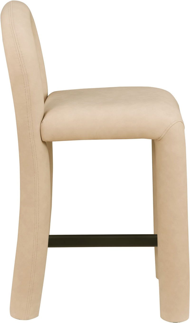 Amari - Vegan Leather and Boucle Fabric Stool