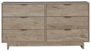 Oliah - Beige - Six Drawer Dresser - 31'' Height