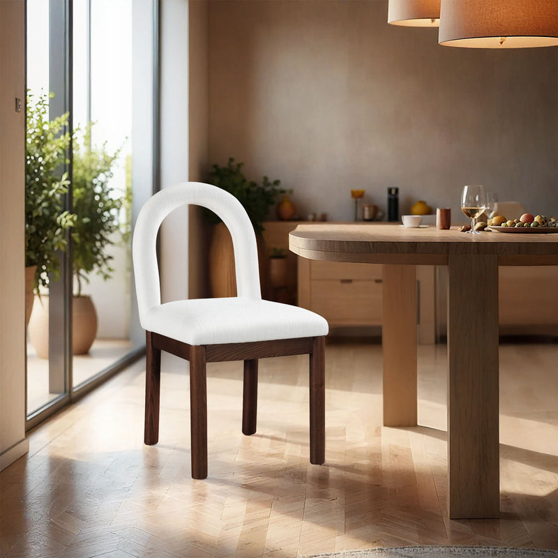 Conrad - Linen Dining Chair With Brown Legs