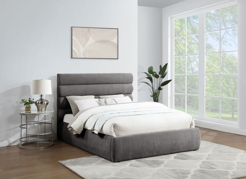 Adam - Chenille Fabric Bed With 52" Headboard