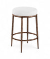 Ferro - Upholstered Backless Counter Stool With Brushed Bronze Base