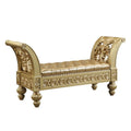 Seville - Bench - Tan PU & Gold Finish