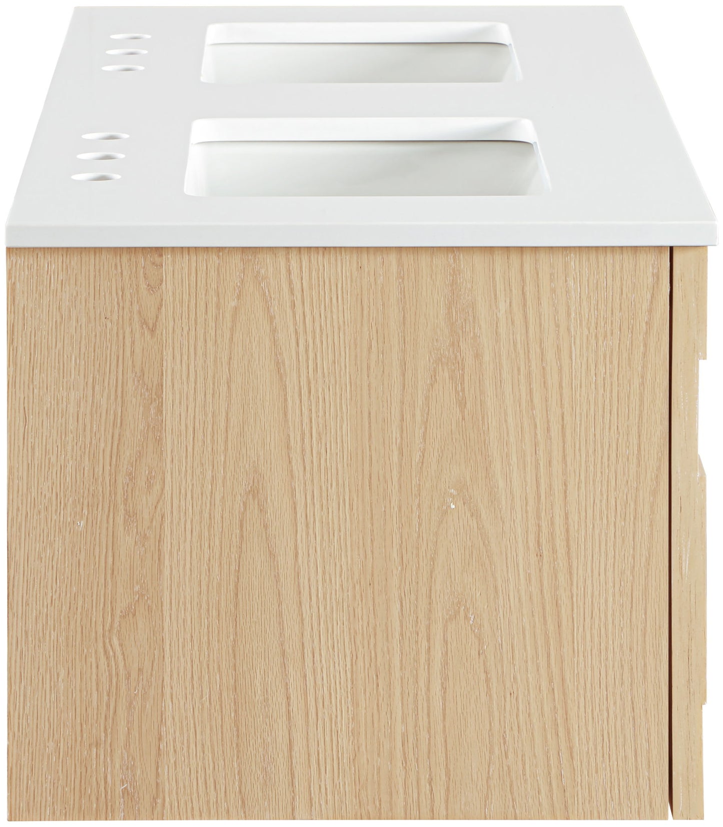 Leonardo - Engineered Stone And Solid Wood 24" Wall Mounted Bathroom Vanity