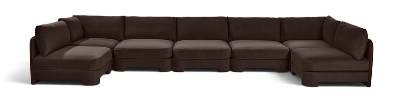 Hammond - Velvet Performance Fabric Upholstered 7 Piece U-Shaped Armless Sectional