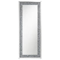 Valerie - Acrylic Crystal Floor Mirror - Silver