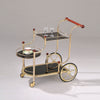 Lacy - Serving Cart - Black Glass & Gold Plated