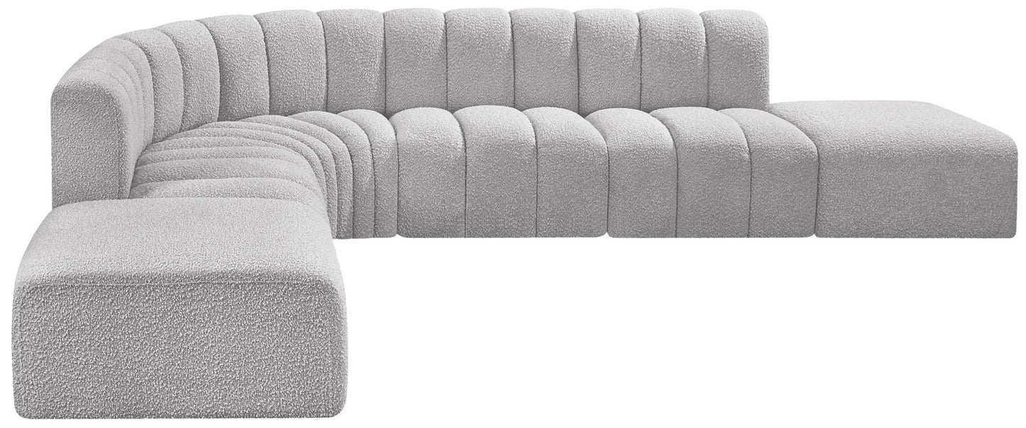 Arc - Boucle Fabric 7 Piece Corner Modular Sofa